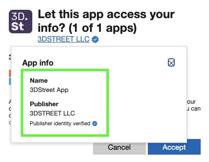 Microsoft Auth Showing Verified Partner Info